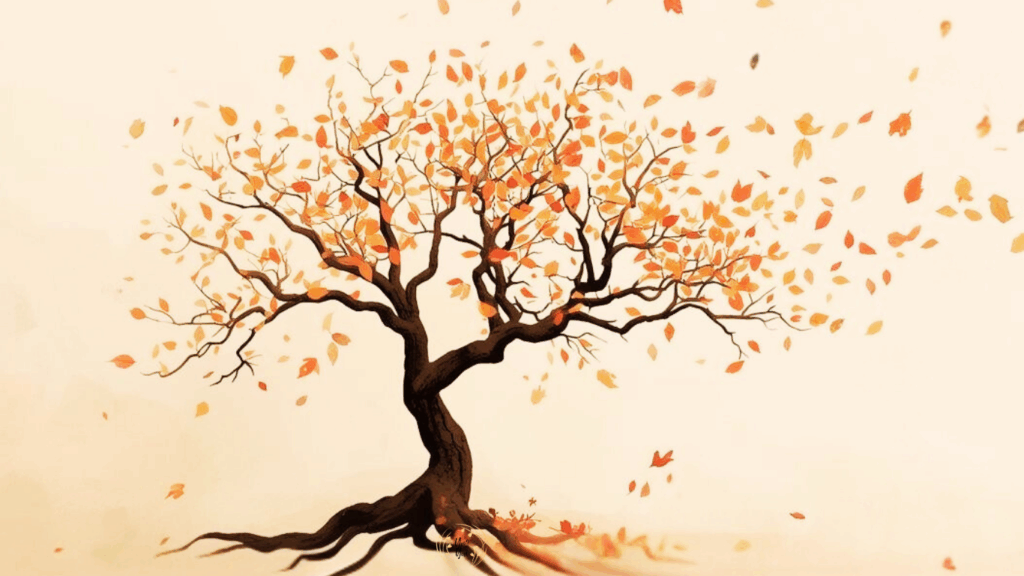 Herfstboom herfstmeditatie
